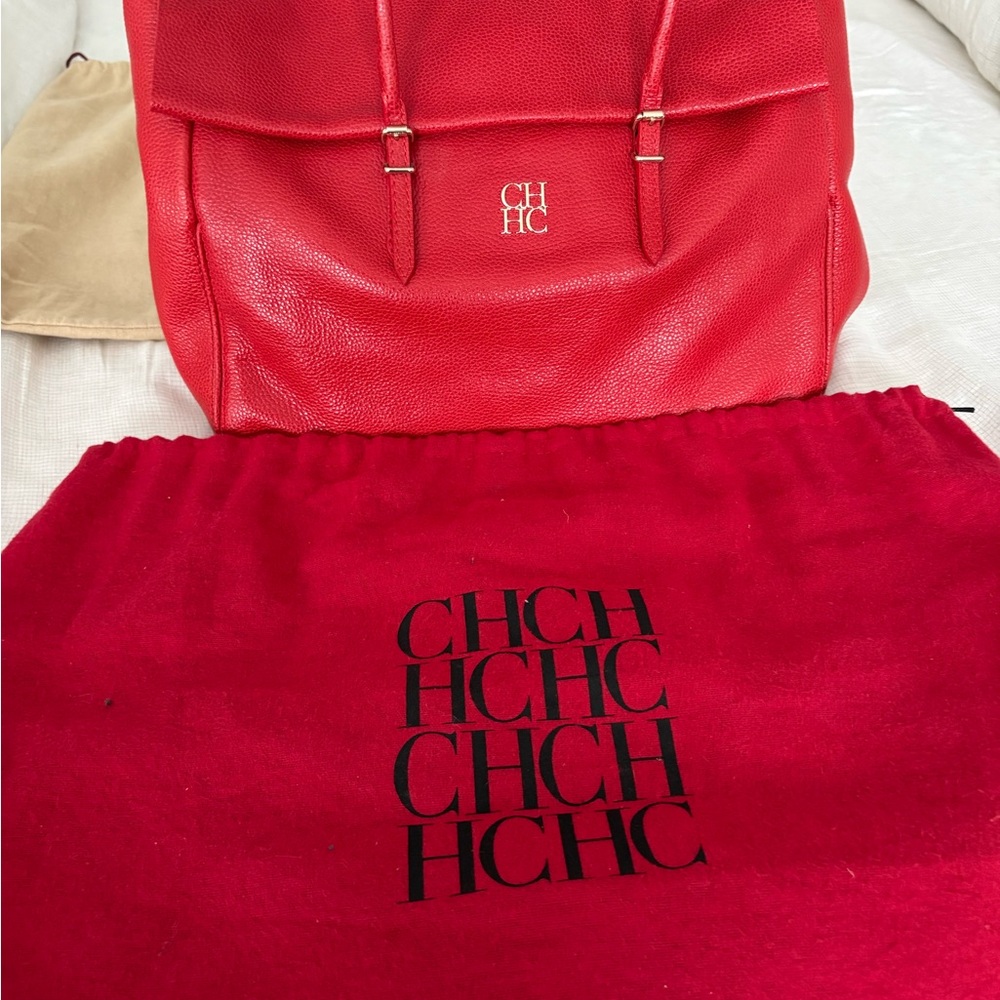Carolina Herrera Red Leather Bag- Authentic